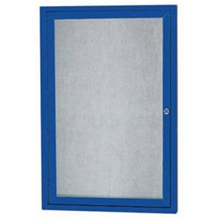 AARCO Aarco Products ODCC3630RB 1-Door Outdoor Enclosed Bulletin Board - Blue ODCC3630RB